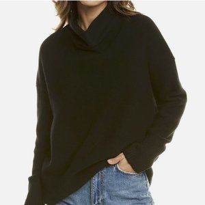 Vince Boiled Cashmere Cowl Neck Sweater, black small NWT